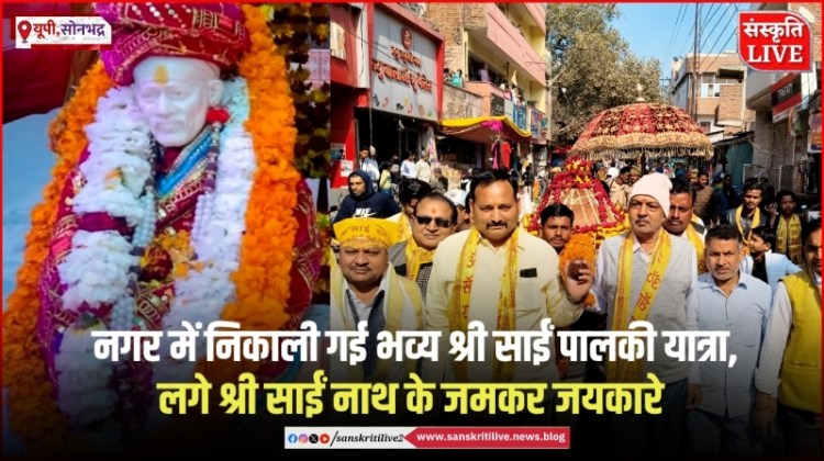 नगर में निकाली गई भव्य श्री साईं पालकी यात्रा, लगे श्री साईं नाथ के जमकर&nbsp;जयकारे